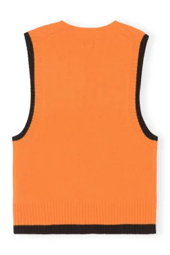 Discount GANNI Weste Mit O-Ausschnitt Orangeade