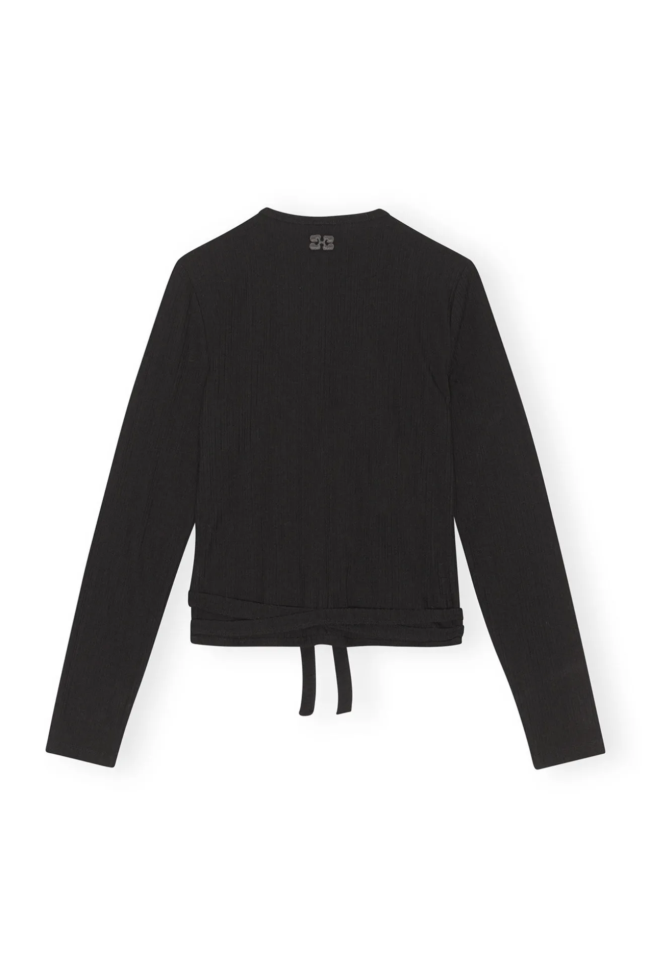 Online GANNI Wickelbluse Aus Rib Jersey Black