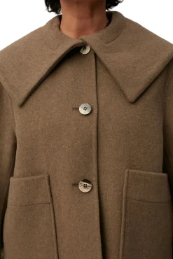 Best Sale GANNI Wolljacke Petrified Oak